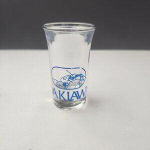 Vintage Oaklawn Whiskey Shot Glass Clear Barware
